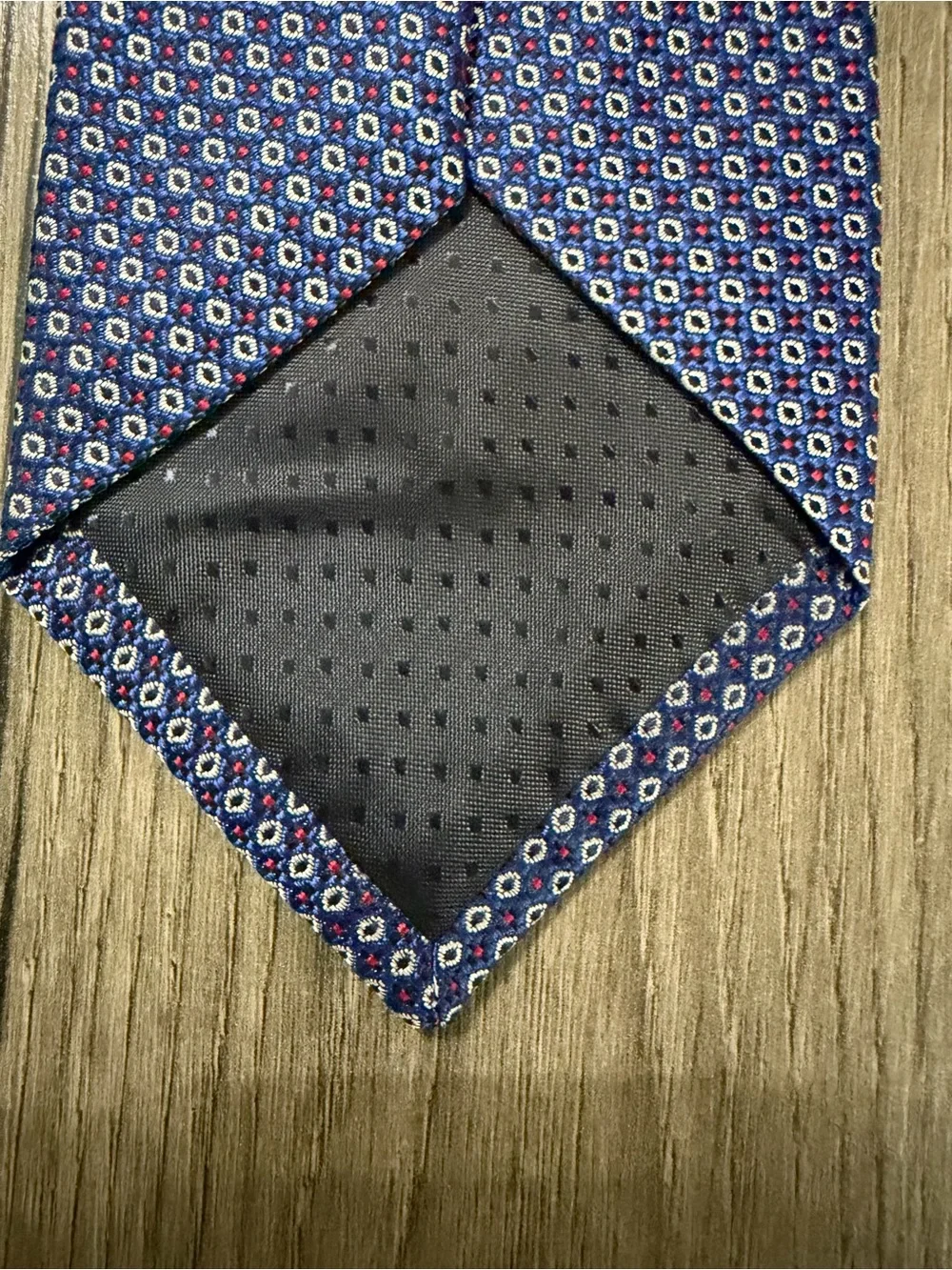 Yves Saint Laurent Navy Blue Microdot Silk Tie